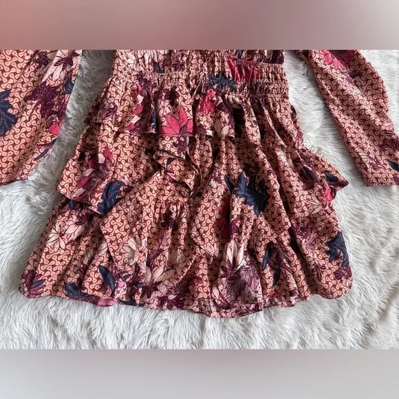 Ulla Johnson Oni Silk Mini Dress in Garden Rose Floral Ruffled Size 10 - Picture 4 of 16